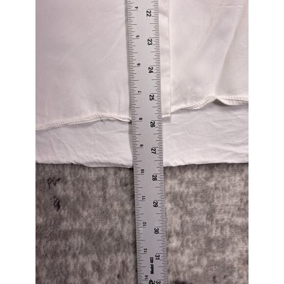 Argent Shirt 10 Womens White Viscose Twill Collared Button Down Top - Picture 6 of 8